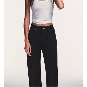 Zara High-Rise Wide Leg Black Jeans
